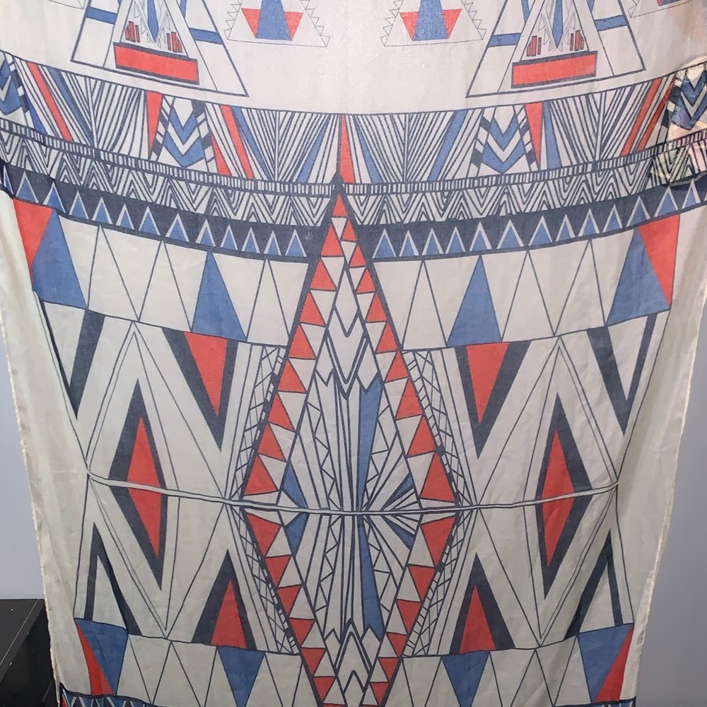 Huge oversized  Printed Village modern scarf wrap
